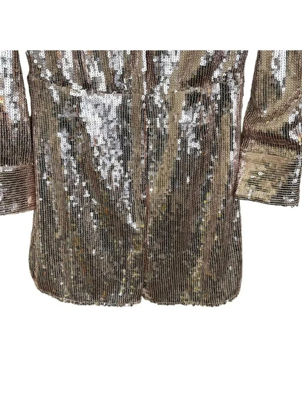 Free People Oversized Sophie Sequin Shirtdress Champagne Large NWT